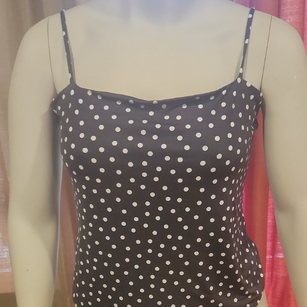 Brown & White Polka Dot Bodysuit from Express